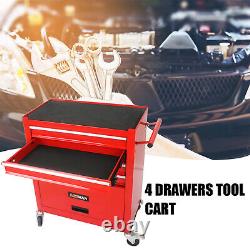 4 Drawers Rolling Tool Box Cart Chest Tool Garage Storage Cabinet with Wheels US