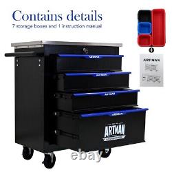 4 Drawers Rolling Tool Box Cart Tool Storage Cabinet Steel Lockable Tool Chest