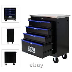 4 Drawers Rolling Tool Box Cart Tool Storage Cabinet Steel Lockable Tool Chest