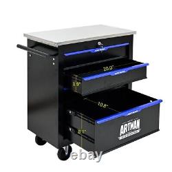 4 Drawers Rolling Tool Box Cart Tool Storage Cabinet Steel Lockable Tool Chest