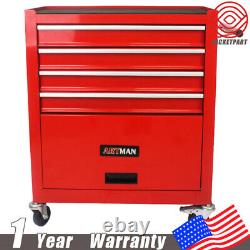 4 Drawers Rolling Tool Box Cart Tool Storage Cabinet Steel Tool Chest with Wheels