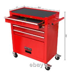 4 Drawers Rolling Tool Box Cart Tool Storage Cabinet Steel Tool Chest with Wheels