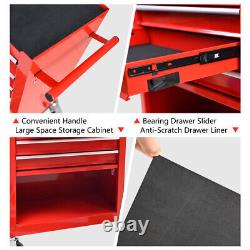 4 Drawers Rolling Tool Box Cart Tool Storage Cabinet Steel Tool Chest with Wheels