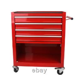 4 Drawers Rolling Tool Box Cart Tool Storage Cabinet Steel Tool Chest with Wheels