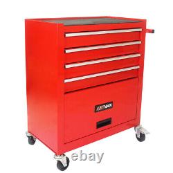 4 Drawers Rolling Tool Box Cart Tool Storage Cabinet Steel Tool Chest with Wheels