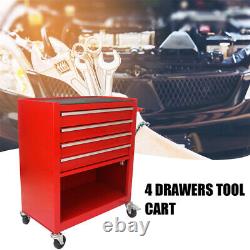 4 Drawers Rolling Tool Box Cart Tool Storage Cabinet Steel Tool Chest with Wheels