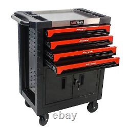 4 Drawers Rolling Tool Box Chest Garage Tool Cabinet Cart with Keys & Wheels