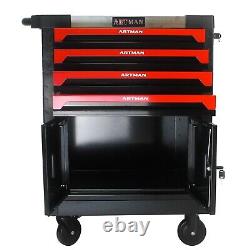 4 Drawers Rolling Tool Box Chest Garage Tool Cabinet Cart with Keys & Wheels