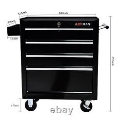 4 Drawers Rolling Tool Cart Chest Garage Tool Storage Cabinet Tool Box with Wheels
