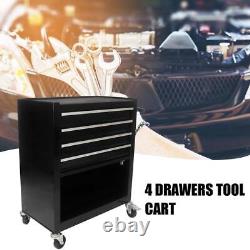4 Drawers Rolling Tool Cart Tool Storage Tool Box Tool Chest with Wheel Black
