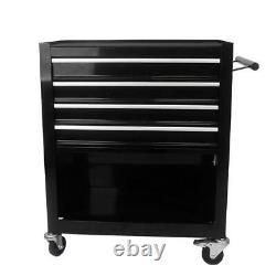 4 Drawers Rolling Tool Cart Tool Storage Tool Box Tool Chest with Wheel Black
