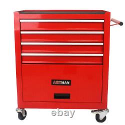 4 Drawers Rolling Tool Chest Mobile Workbench Storage Cabinet With Wheels 26H