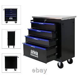 4 Drawers Rolling Tool Chest Storage Cabinet Box with Wheels Garage Workshop