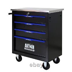 4 Drawers Rolling Tool Chest Storage Cabinet Box with Wheels Garage Workshop