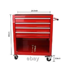 4 Drawers Tool Box Cart Storage Cabinet Rolling Garage Tool Chest with Wheels