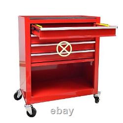 4 Drawers Tool Box Cart Storage Cabinet Rolling Garage Tool Chest with Wheels