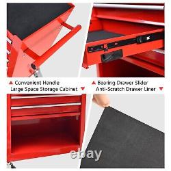 4 Drawers Tool Box Cart Storage Cabinet Rolling Garage Tool Chest with Wheels