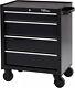 4 Drawers Tool Box Chest Cart With Wheels Metal Roll Around Rolling Storage Black