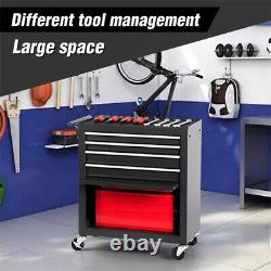 4 Drawers Tool Cart on Wheel Rolling Tool Chest Tool Storage for Garage Workshop