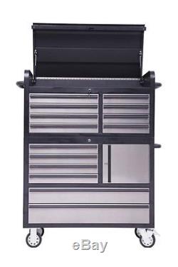 41 Mechanics Black Tinted Rolling Tool Chest Box Tool Trolley for Workshop
