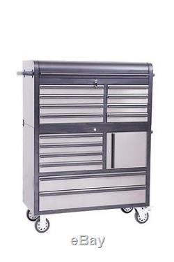 41 Mechanics Black Tinted Rolling Tool Chest Box Tool Trolley for Workshop