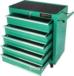 5-Drawer Rolling Tool Cart, Lockable Tool Storage Organizer, Tool Chest Cabinet