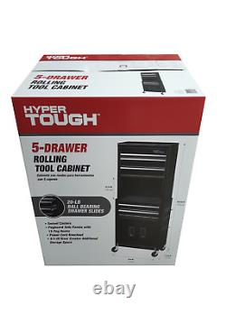 5 Drawer Rolling Tool Chest And Cabinet Combo With Riser Hyper Tough 20 inch New