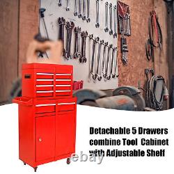 5 Drawer Rolling Tool Chest Box Cart Organizer Wheels Detachable Storage Cabinet