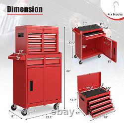 5-Drawer Rolling Tool Chest Cabinet Metal Tool Storage Box Lockable with Wheels