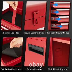 5-Drawer Rolling Tool Chest Cabinet Metal Tool Storage Box Lockable with Wheels