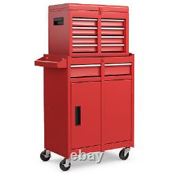 5-Drawer Rolling Tool Chest Cabinet Metal Tool Storage Box Lockable with Wheels