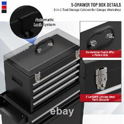 5-Drawer Rolling Tool Chest Garage Tool Box on Wheels Lockable Storage Cabinet