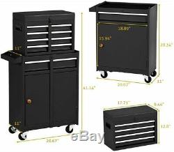 5 Drawer Rolling Tool Chest Large Capacity Tool Box Detachable Tool Cabinet