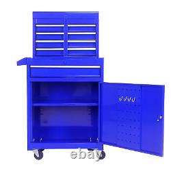 5 Drawer Rolling Tool Chest, Lockable Tool Storage Cabinet&Tool Box Cart-Blue