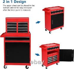 5-Drawer Rolling Tool Chest Storage Cabinet withDrawers, Wheels, Detachable Top