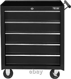 5-Drawer Rolling Tool Chest Tool Storage Cabinet with Top Cushion & Drawer Liner