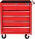 5-drawer Rolling Tool Chest With Lock & Key Tool Storage Cabinet With Wheels Red