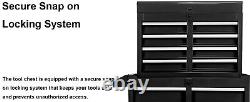 5 Drawer Rolling Tool Chest withBottom Cabinet Tool Organizer Box for Garage-Black