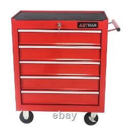5 Drawers Rolling Tool Box Cart Tool Storage Cabinet Steel Lockable Tool Chest
