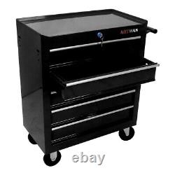 5 Drawers Rolling Tool Box Cart Tool Storage Cabinet Steel Lockable Tool Chest