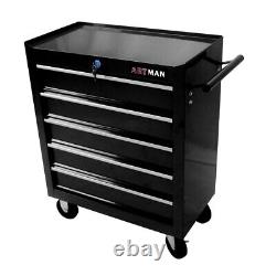 5 Drawers Rolling Tool Box Cart Tool Storage Cabinet Steel Lockable Tool Chest