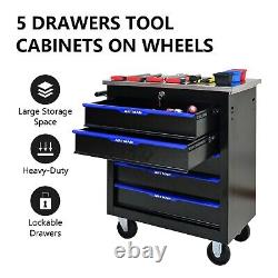 5 Drawers Rolling Tool Cart Chest Tool Garage Storage Cabinet Tool Box with Wheels