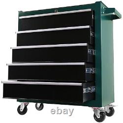 5 Drawers Rolling Tool Chest Cabinet Storage Box with Wheels Garage Workshop