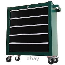 5 Drawers Rolling Tool Chest Cabinet Storage Box with Wheels Garage Workshop