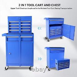 5 Drawers Rolling Tool Chest Storage Cabinet Box on Wheels Garage Workshop