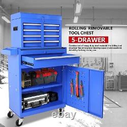 5 Drawers Rolling Tool Chest Storage Cabinet Box on Wheels Garage Workshop