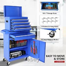 5 Drawers Rolling Tool Chest Storage Cabinet Box on Wheels Garage Workshop