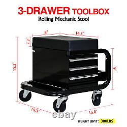 5-Drawers Steel Rolling Tool Box Tool Storage Cases For Garage Workshop WithWheels