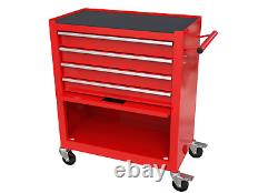 5Drawer High Tool Chest Rolling Tool Box w-Lock Ortable Box for Garage (Red)