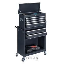 6-Drawer 2-in-1 Large Capacity Rolling Tool Chest Storage Cabinet with Wheels